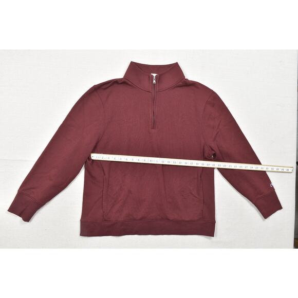 Champion Men's Quarter Zip Pullover Sweatshirt Maroon Red Szize 2XL Cotton Blend - Picture 3 of 8